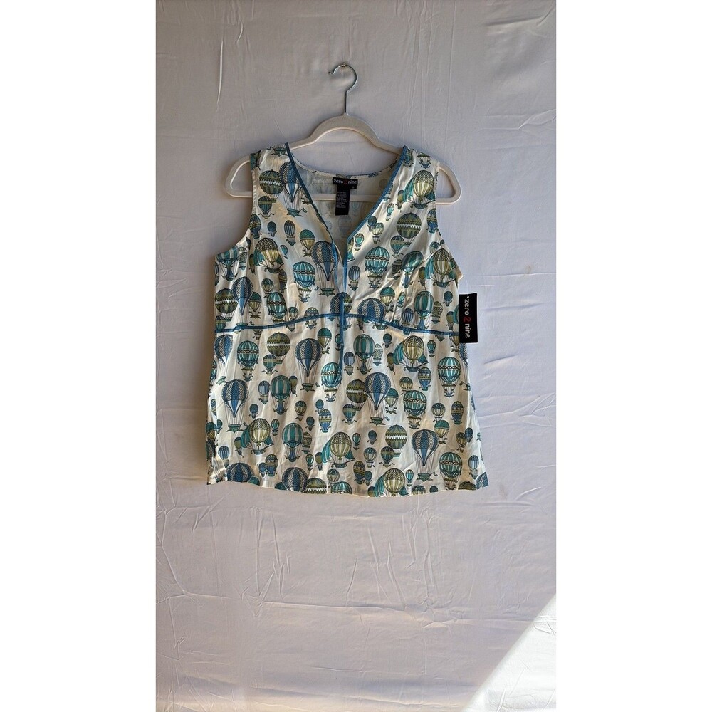 New Zero 2 Nine Hot Air Balloon Print Sleeveless Maternity Blouse